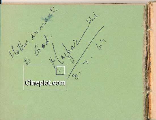 Mazhar Shah's Autograph