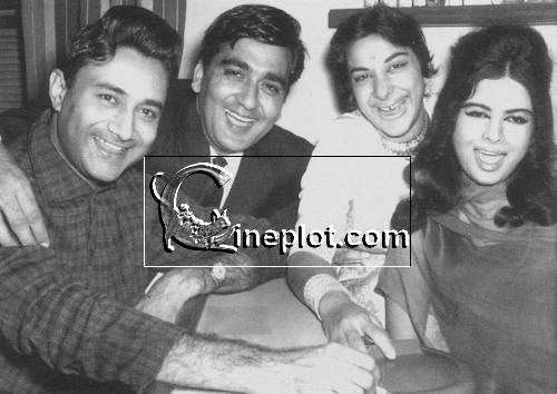 Dev Anand and Kalpana Kartik with Nargis and Sunil Dutt