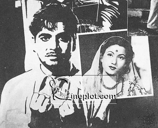 Ajit and Madhubala in Beqasoor (1950) - Publicity Still