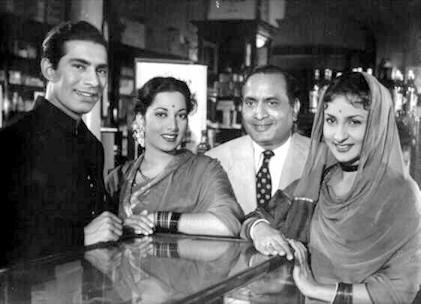 Talat Mahmood, Suraiya and Nadira in Waris (1954)
